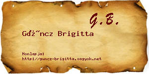 Güncz Brigitta névjegykártya